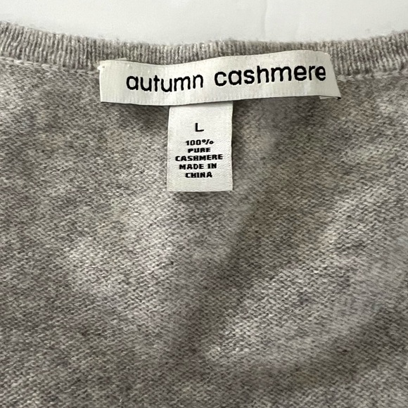 Autumn Cashmere/Cashmere Sweater/Women’s/ Large/Gray/Sequin V-Neck - Picture 6 of 10